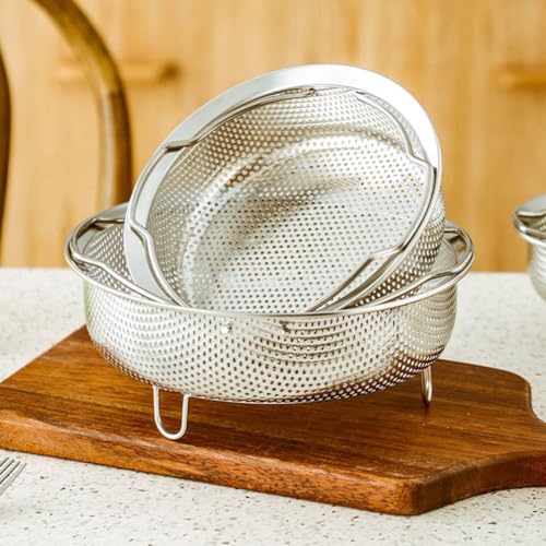 Multifunktionaler 304 Edelstahl für Dampfgarer-Einsatz für Kochtöpfe und Schnellkochtöpfe, perfekt zum Dämpfen von Gemüse, Eiern und Fisch (L) von wenyouya