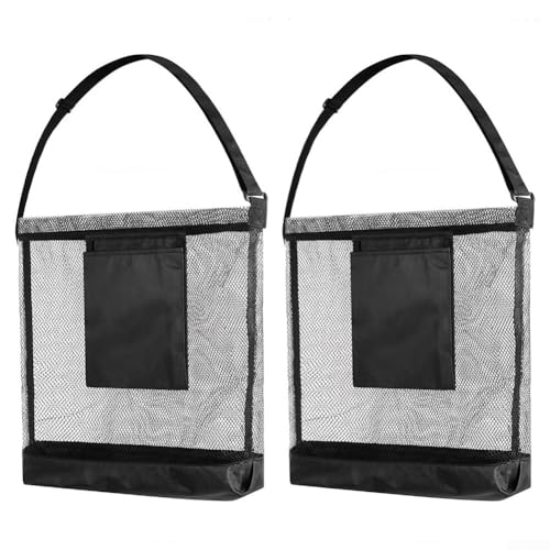 Pilz-Jagdtasche mit Aufbewahrungstasche, 43 x 26 cm, Netzstoff, Pilztasche für Obst und Gemüse, verstellbarer Schultergurt (schwarz) von wenyouya