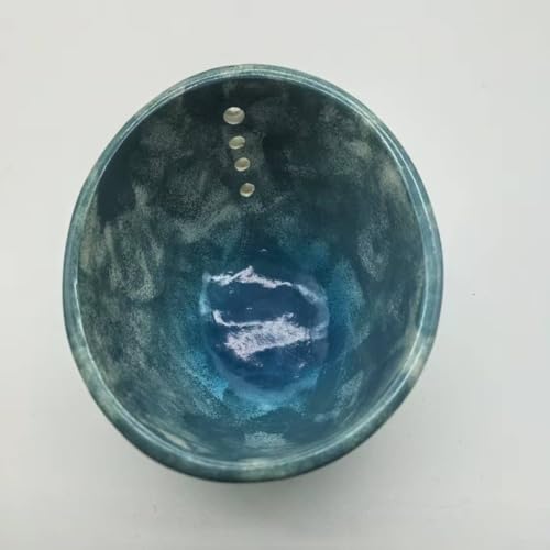 Pottery Kräuterbeizbecher für schnelles und effizientes Kräuterschälen mit mehreren Lochgrößen, Harzmaterial für einfache Reinigung und zuverlässige Nutzung (blau) von wenyouya