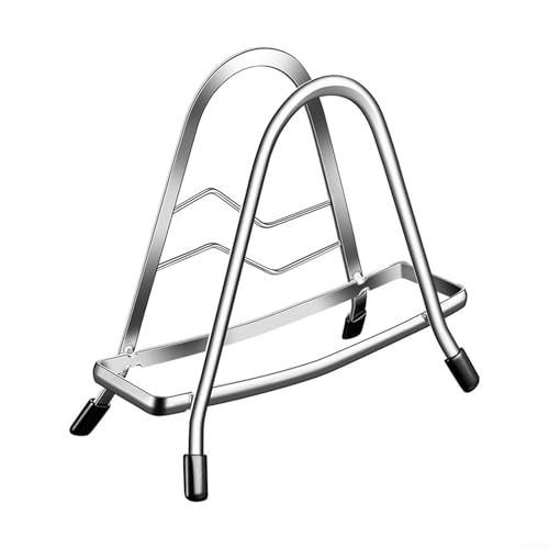 Robuster Edelstahl-Schneidebrett-Halter mit Silikon-Pads für organisierte und platzsparende Platzierung von Schneidebrettern, Pfannen und Tabletts (B) von wenyouya