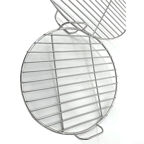 Robuster runder Grillrost aus Edelstahl mit Griff passend für Weber 7432 und 57 cm Holzkohle-Kugelgrills für Outdoor-Kochen (45 cm) von wenyouya