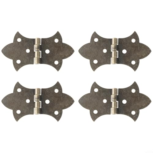 Scharniere aus Holz, 31 mm x 57 mm, für Möbel, Schränke, Schmuckschatullen, Weinkisten, Schubladen, Werkzeugkästen und Aufbewahrungskisten im antiken Stil, Bronzefarben, 4 Stück von wenyouya
