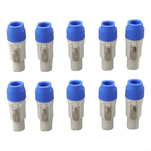 Set mit 10 3-poligen Stromanschlüssen 20 A 250 V AC für Lautsprecher und Bühnenlicht-Stromanschlüsse, sicheres Verriegelungssystem für stabile Signalübertragung (grau) von wenyouya