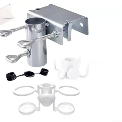 Sonnenschirmhalter mit festem Clip für Balkon, robuste Metallkonstruktion bietet stabile Unterstützung und Windbeständigkeit für Terrassenschirme von wenyouya