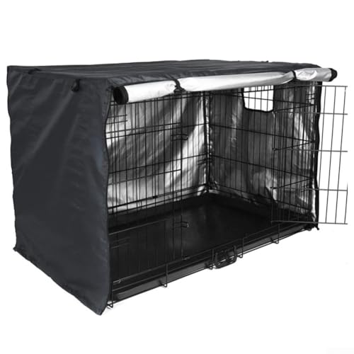 Stilvolle und funktionale Abdeckung aus Oxford-Stoff für Hundekäfig, mit offenen Seiten für mehrere Anwendungen (76,2 cm) von wenyouya