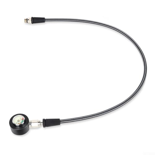 Tauch-Manometer mit Kohlefaser-Schlauch, 7/16 20UNF-Gewinde, mit leuchtendem Zifferblatt und vollständiger 360-Grad-Drehung für genaue Messwerte (65 cm) von wenyouya