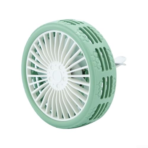USB-betriebener Auto-Lüftungs-Clip-Ventilator für Auto-Luftauslass mit 3 Geschwindigkeiten, einstellbarem elektrischem Ventilator und mehrfarbigem LED-Licht für Mittelkonsolen-Montage (grün) von wenyouya