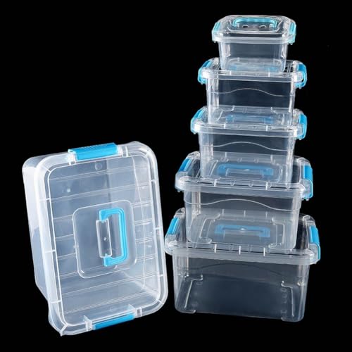 Verdickte, transparente Aufbewahrungsbox mit Deckel, Handheld-Design zur Aufbewahrung von Spielzeug, Kleidung und Snacks, Haushalts-Organizer, Kunststoffbehälter mit staubdichter Abdeckung und von wenyouya