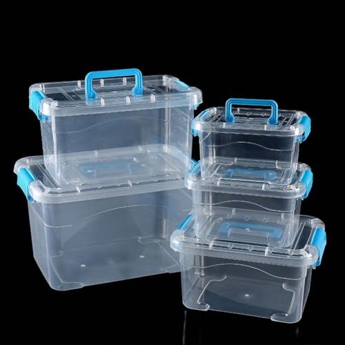 Verdickte, transparente Aufbewahrungsbox mit Deckel, Handheld-Design zur Aufbewahrung von Spielzeug, Kleidung und Snacks, Haushalts-Organizer, Kunststoffbehälter mit staubdichter Abdeckung und Verdickte, transparente Aufbewahrungsbox mit Deckel, Handheld-Design zur Aufbewahrung von Spielzeug, Kleidung und Snacks, Haushalts-Organizer, Kunststoffbehälter mit staubdichter Abdeckung und von wenyouya