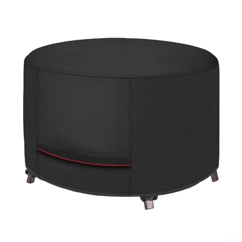 Wasserdichte 210D Oxford runde Feuerabdeckung Outdoor Terrasse BBQ Staubschutz mit Anti-Fading-Beschichtung, verstellbarer Schnallenriemen und großen Lüftungsschlitzen (127 x 127 x 61 cm) von wenyouya