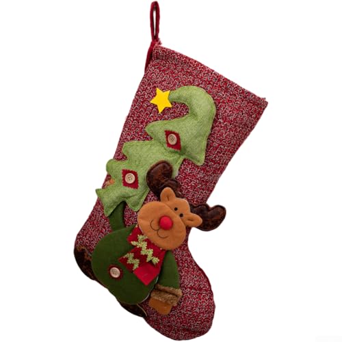 Weihnachtsstrumpf-Ornament mit Süßigkeitentüte mit Weihnachtsmann- und Schneemann-Designs, geeignet für Fenster und Kamin (C) von wenyouya