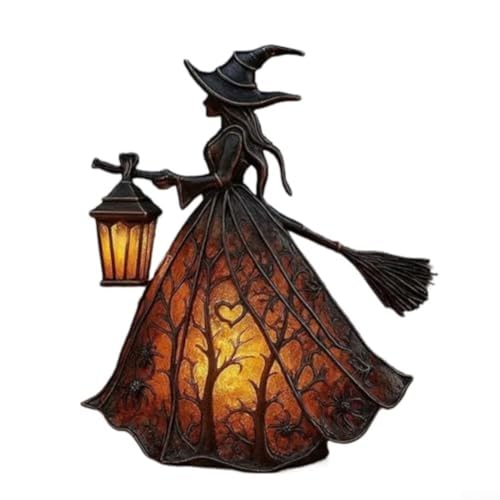 Wenyouya Gothic Hexenhut Lampe Halloween Gothic Hexenhut Lampe Hexe Dekor Harz Beleuchtung für Haus Garten Outdoor Halloween Party Dekor von wenyouya