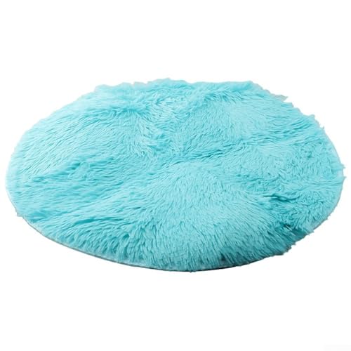 Wenyouya Runder Teppiche Wohnzimmer Anti-Rutsch Shaggy Teppich Superweicher Runder Teppich für Wohnzimmer Schlafzimmer (Himmelblau-2) von wenyouya