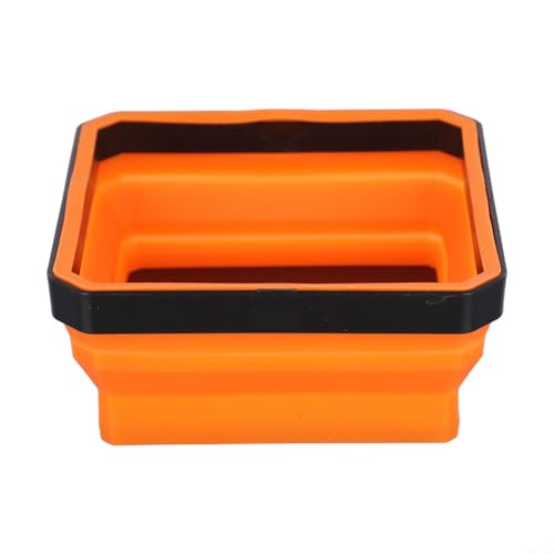 Zusammenklappbare Schraubenablage mit Magnet, platzsparende Lösung aus weichem Silikonmaterial (orange) von wenyouya