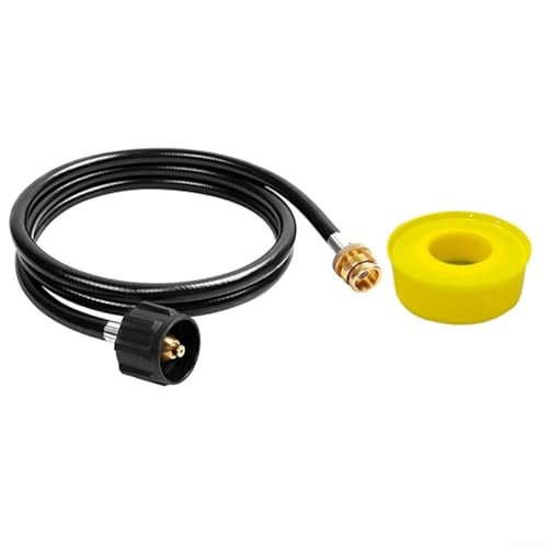 wenyouya 1,8 m Propan-Adapterschlauch aus Messing für QCC1 sicheres Überflussventil für 9 kg Tank auf 0,5 kg Geräte, Camping-Grillheizung von wenyouya