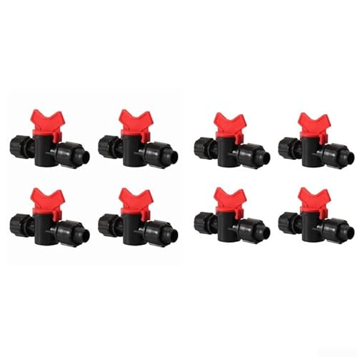 wenyouya 16 mm PE-Rohr-Kugelhahn-Set (4 oder 8 Stück) | Schnellverbindungs-Steuerventile für Tropfbewässerungssysteme | passend für Rohre mit 12,6 mm Innendurchmesser | Landwirtschaft und Garten (8 von wenyouya