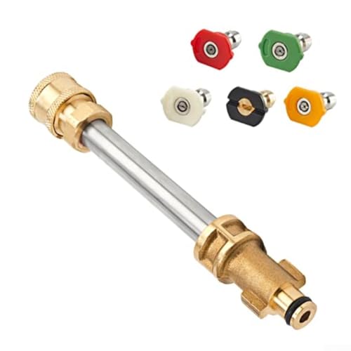 wenyouya 5 in 1 Hochdruckreiniger Düsenadapter Multi-Winkel Quick Connect Kit (0°/15°/25°/40°/65°) für Autos, Zäune & Außenreinigung von wenyouya