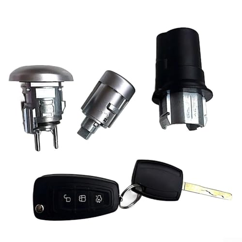 wenyouya Auto Komplettschloss Set mit Funkschlüssel für Ford für Transit für Custom MK8 2015-2020 Metall ABS Türschloss Ersatzteil OEM 2226990 GK31-V22050-CB von wenyouya
