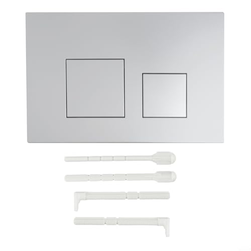 wenyouya Doppelte Betätigungsplatte, verchromte Tasten und Rahmen für Geberit-Serie kompatibel (Silber) von wenyouya
