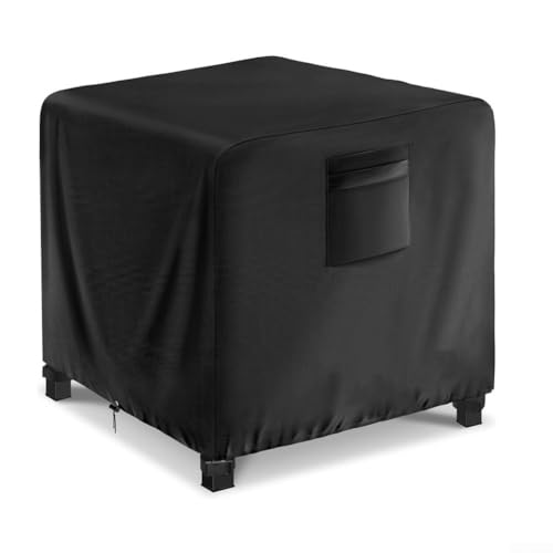 wenyouya Robuste Abdeckung für Feuerstellen, quadratisch, 81,3 x 81,3 x 61 cm, wasserdichtes Oxford-Gewebe mit Kordelzug für Propangas-Feuerstellen und Terrassentische, Schwarz (210D) von wenyouya