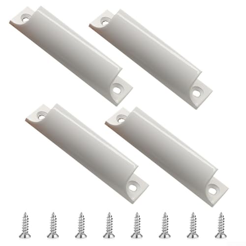 wenyouya Schrankgriffe aus Aluminiumlegierung für Küchenschränke, Schubladen, Türen und für Balkon, mit komfortablem Griff für den täglichen Gebrauch, Weiß, 4 Stück von wenyouya