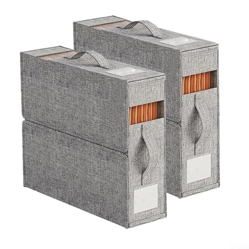 wenyouya Transparente Fenster-Aufbewahrungstaschen, 38 x 32 x 11 cm, staubdicht, Organizer für Bettwäsche, Decken, Kleidung mit Griffen (grau zwei) von wenyouya