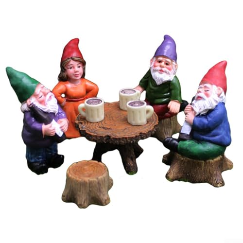 wenyouya Verzauberter Gartenzwerg Ornament Set 6-teiliges skurriles Harzdekor für Außen-, Innen-, Urlaubsdisplays wenyouya Verzauberter Gartenzwerg Ornament Set 6-teiliges skurriles Harzdekor für Außen-, Innen-, Urlaubsdisplays von wenyouya