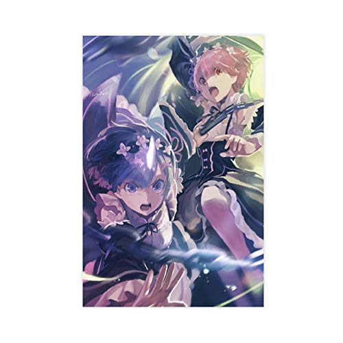 Leinwandbild, Anime Rem Re Life in A Different World from Zero 3, 30 x 45 cm, ohne Rahmen von weqwe