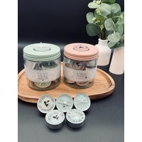 Liebe Teelichtbotschaften Im Glas | Teelichtgeschenk Valentinstaggeschenk Geschenk Für Die Liebsten Duftkerzen von werkstark