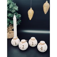 Weihnachtskugeln Kerzenhalter Adventszahlen | 1 - 4 Weihnachtsdekoration Adventskranzzahlen von werkstark