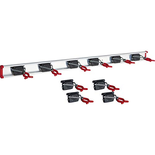 Bruns Gerätehalter Schiene 100 cm + 10 Halter für Garten Geräte Werkstatt Besen von Bruns