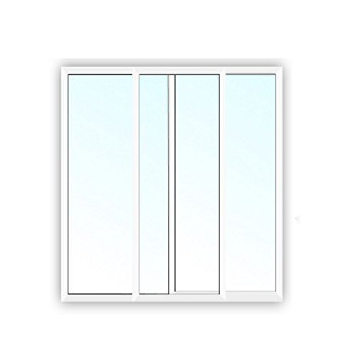 Aluminium Schiebefenster - 2-Fach Verglasung Klarglas - 4/10/4 - weiß - BxH: 1400x2000 mm - Bautiefe: 45,5 mm von werkzeugbilligercom