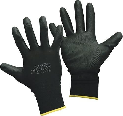 Montagehandschuhe - 12 Paar - Arbeitshandschuhe - Farbe: schwarz - 10 (XL) von werkzeugbilligercom