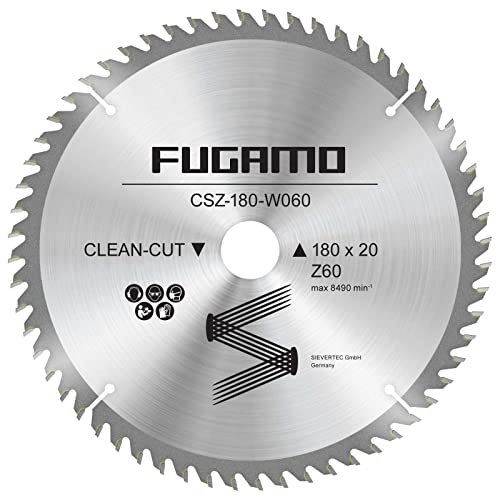 Hartmetall - Kreissägeblätter 180 x 20 mit 24, 40, 48, 60 Zähnen, Reduzierstücke: 16 mm (60 Zahnanzahl) von werkzeugundzubehoer_com