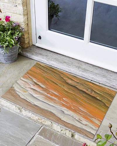 Willkommen Fußmatte Strand Welle Ocean Leinwand Ombre Orange Sauberlaufmatte Strapazierfähige Innen Fussmatte Langlebig Schuhmatte Für Schlafzimmer Innen 40×60Cm von wesdfrrrrt