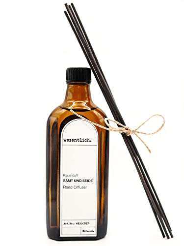 Reed Diffuser Raumduft Samt und Seide (200ml) inkl. Kapillarstäbchen - dekorativer Raumduft von wesentlich. von wesentlich.