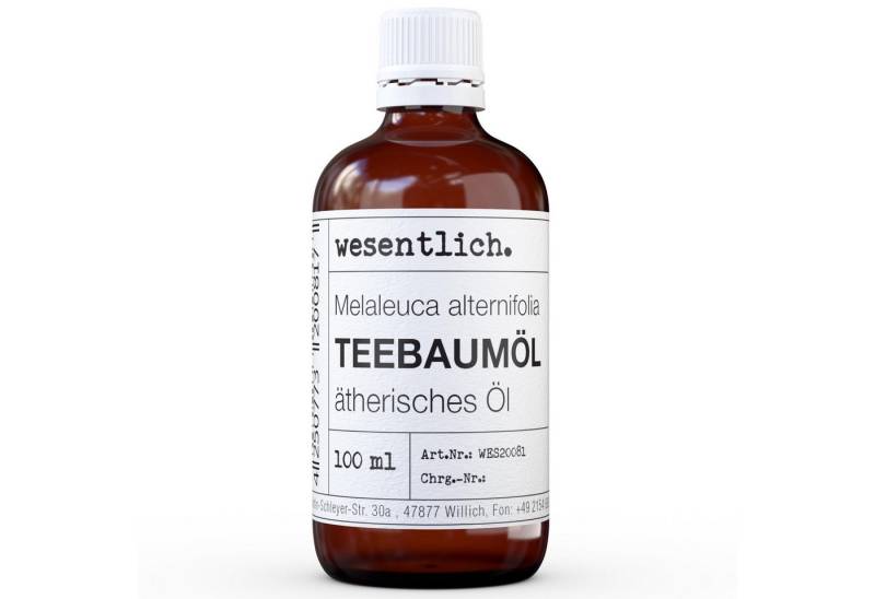 wesentlich. Duftlampe Teebaumöl 100ml - ätherisches Öl von wesentlich.