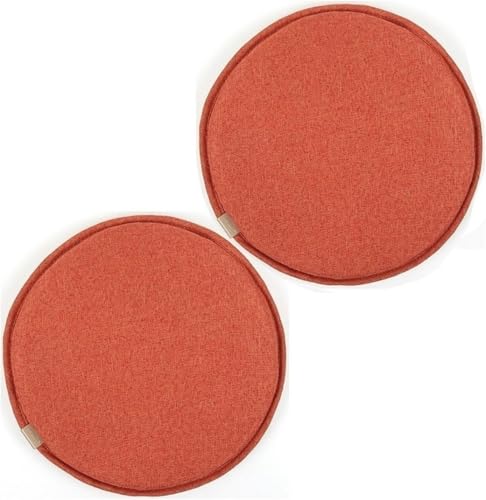 wesjmkh Runde Stuhlpolster for Hohe Hocker, 2 Packs Runde Hocker Stuhl Kissen, Runde Esszimmer Sitzkissen/Küche Stuhl Kissen(Orange,33 * 33cm) von wesjmkh