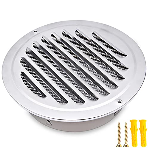 Lüftungsgitter Edelstahl Abluft Haube Wand Lufthaube 70mm Bis 200 mm Durchmesser Wetterschutzgitter Küche Dunstabzugshaube Abdeckung Außen Mit Insektennetz Rund Flache Metall Gitter ( Size : 70mm(2.8i von whalebee