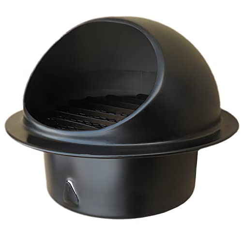 whalebee Edelstahl Ablufthaube Schwarz Runder Lufthaube Ø 70mm 110mm 150mm 200mm Wetterschutz-Gitter Mit Mesh Screen Lüftungsgitter Wanddekoration Kugelform Haube (Size : 70mm(2.8 inch von whalebee