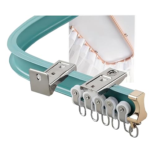 whalebee Vorhangstange Gebogene Vorhangschiene Leicht Zu Biegen Leise Und Sanft Gardinenschiene Aluminiumlegierung 1-6.7M Gute Zähigkeit Abriebfest Wand-/Deckenmontage Mit Zubehör Schienensystem von whalebee