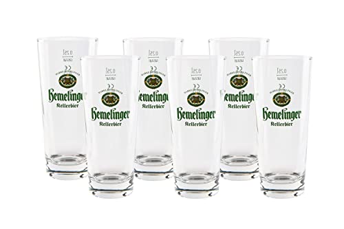 what the shop 6er Hemelinger Bierglas FRANKONIA 0,25l | Original Hemelinger | Klassisches Logo mit Schriftzug | Biergläser Set | Bierpokal | Bier Gläser | Gastro Edition von what the shop