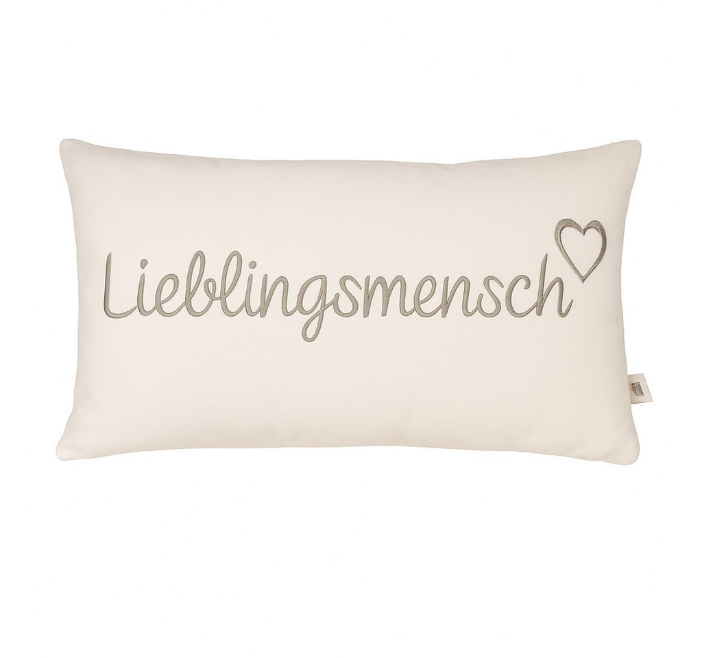 what the shop Dekokissen Lieblingsmensch 30x50 cm Baumwolle Grau oder Weiß mit Reißverschluss, Liebevolles Kissen für Lieblingsmenschen what the shop Dekokissen Lieblingsmensch 30x50 cm Baumwolle Grau oder Weiß mit Reißverschluss, Liebevolles Kissen für Lieblingsmenschen von what the shop