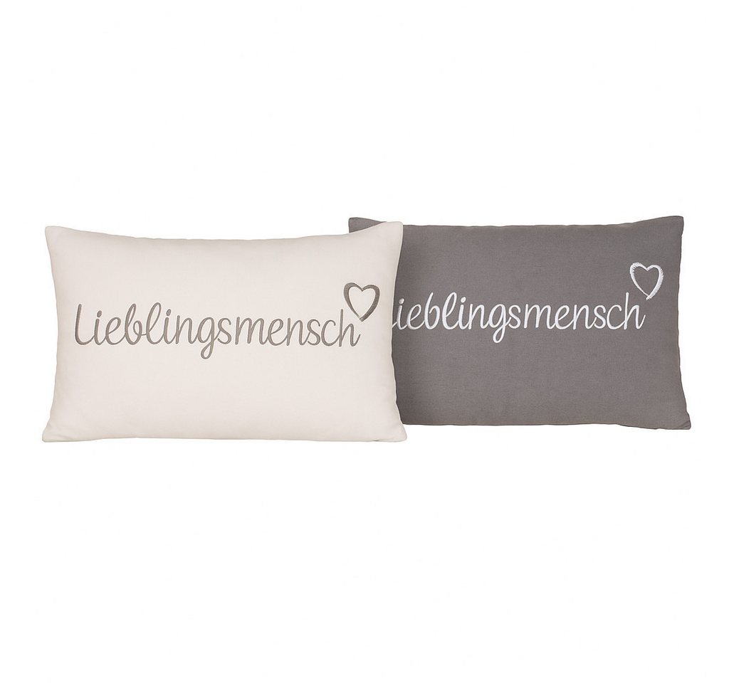 what the shop Dekokissen Lieblingsmensch 30x50 cm Baumwolle Grau oder Weiß mit Reißverschluss, Liebevolles Kissen für Lieblingsmenschen what the shop Dekokissen Lieblingsmensch 30x50 cm Baumwolle Grau oder Weiß mit Reißverschluss, Liebevolles Kissen für Lieblingsmenschen von what the shop