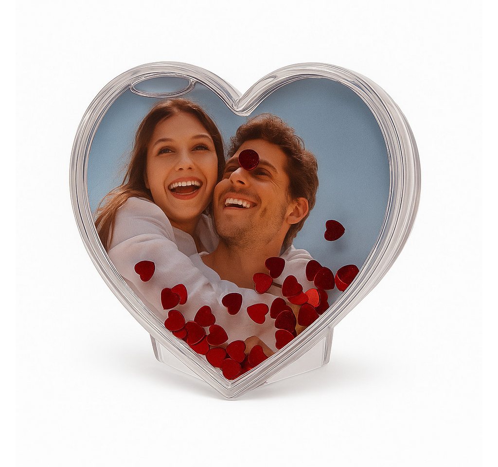 what the shop Fotohalter 3-D Herz Fotorahmen mit roten Herzen– Weihnachten &V alentinstag, für 1 Bilder (1 St), Romantische Erinnerung mit Herz-Effekt von what the shop