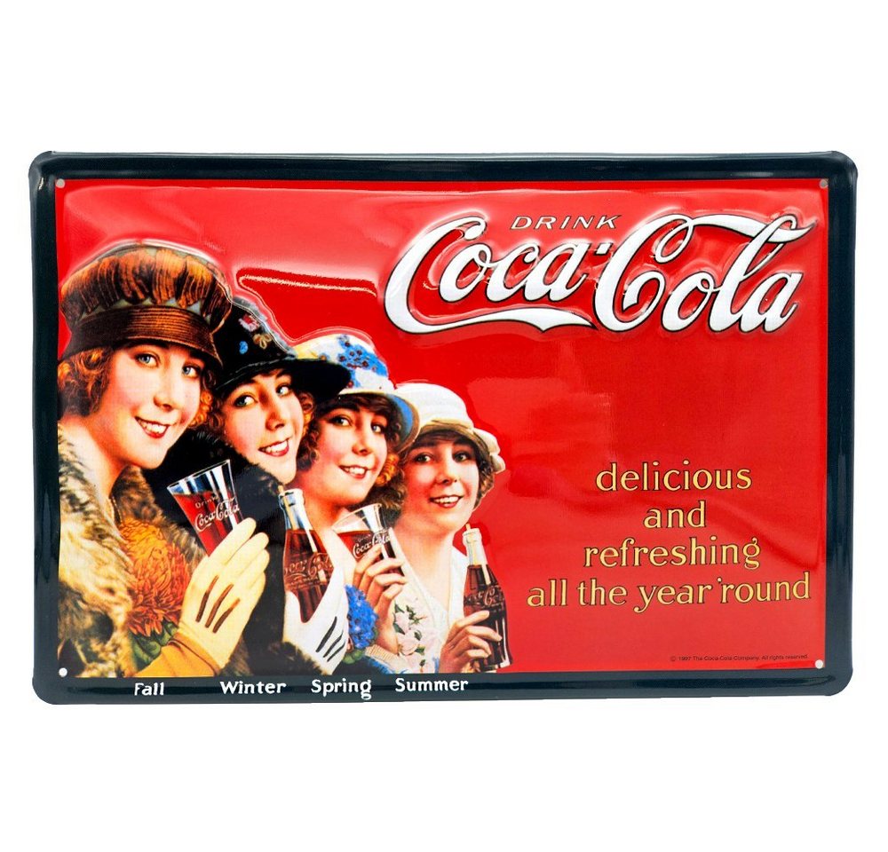 what the shop Wanddekoobjekt Coca Cola Blechschild 30cm x 20cm Jahreszeiten (1 St) von what the shop