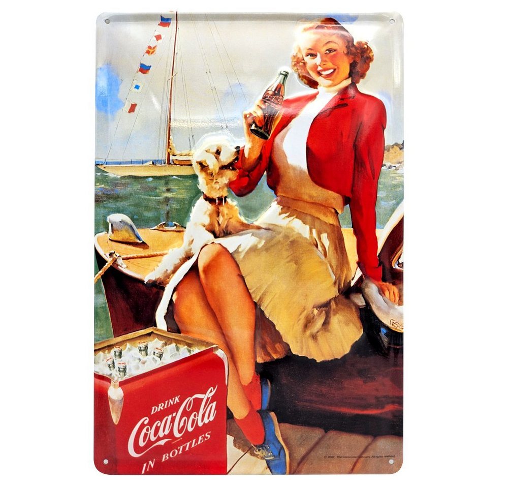 what the shop Wanddekoobjekt Coca Cola Blechschild Werbeschild 30cm x 20cm Seglerin (1 St) von what the shop