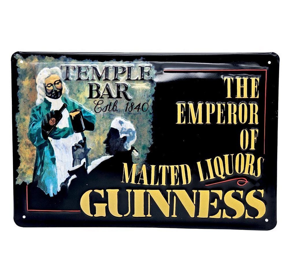 what the shop Wanddekoobjekt Guinness Blechschild Werbeschild 30cm x 20cm Temple Bar (1 St) von what the shop