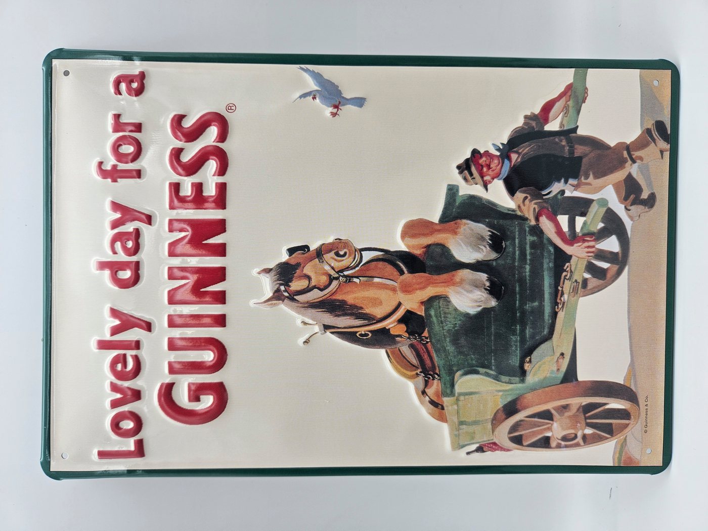 what the shop Wanddekoobjekt Guinness Blechschild Werbeschild Pferdekutsche 30x20cm (1 St) von what the shop