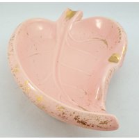 Rosa Und Gilt Blatt Trinket Schale/Ashtray von whatadishcollection
